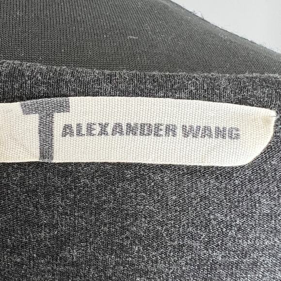 T Alexander Wang Gray Long Sleeve Round Neck Women's Top Size M Medium - Picture 5 of 7
